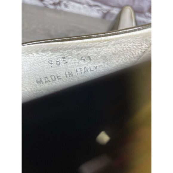 Calzoleria Toscana Brown Patent Leather Wingtip Ballet Flats Women Sz 41EU/10.5M - Picture 14 of 16